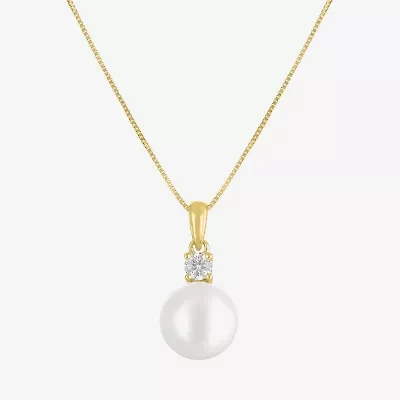 Gemstone 10K Gold Oval Pendant Necklace