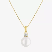 Gemstone 10K Gold Oval Pendant Necklace