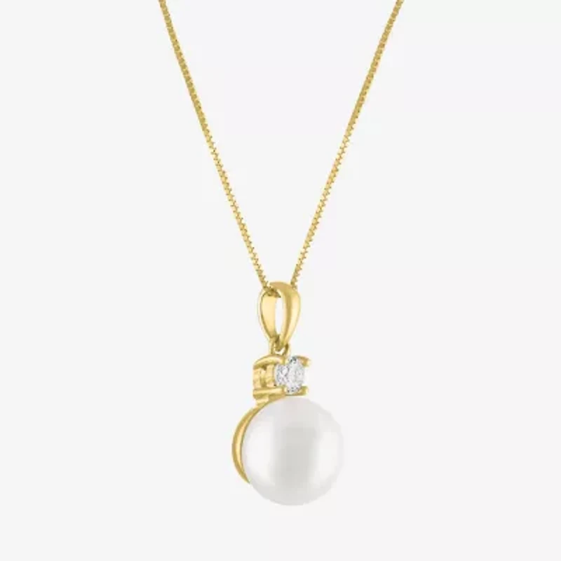 Gemstone 10K Gold Oval Pendant Necklace