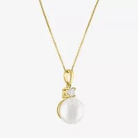 Gemstone 10K Gold Oval Pendant Necklace
