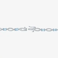 Gemstone Sterling Silver Oval Tennis Bracelet