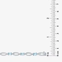 Gemstone Sterling Silver Oval Tennis Bracelet