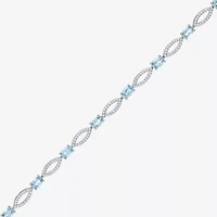Gemstone Sterling Silver Oval Tennis Bracelet