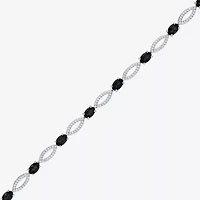 Gemstone Sterling Silver Oval Tennis Bracelet