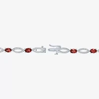 Gemstone Sterling Silver Oval Tennis Bracelet