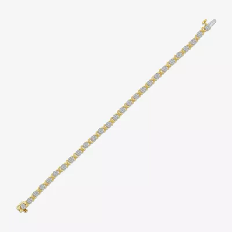 Diamond Blossom (G / Si2) Womens 1 CT. T.W. Lab Grown White Diamond 10K Gold 7 Inch Tennis Bracelet