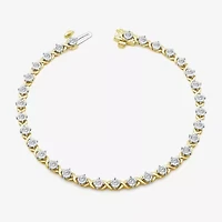 (I1/ I) Womens 1 CT. T.W. Lab Grown White Diamond 10K Gold 7.25 Inch Tennis Bracelet