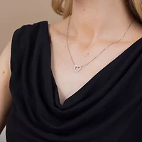 (H-I / I1) Womens 1/4 CT. T.W. Lab Grown White Diamond 10K Gold Heart 18 Inch Pendant Necklace