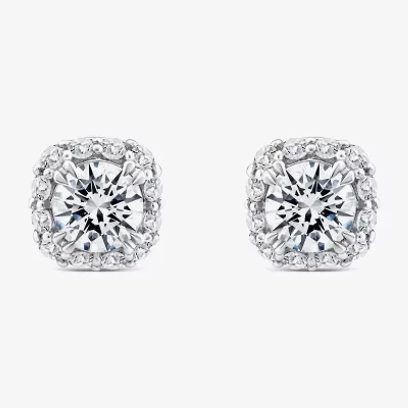 (H / Si2) 3/4 CT. T.W. Lab Grown White Diamond 10K Gold 5.3mm Cushion Stud Earrings
