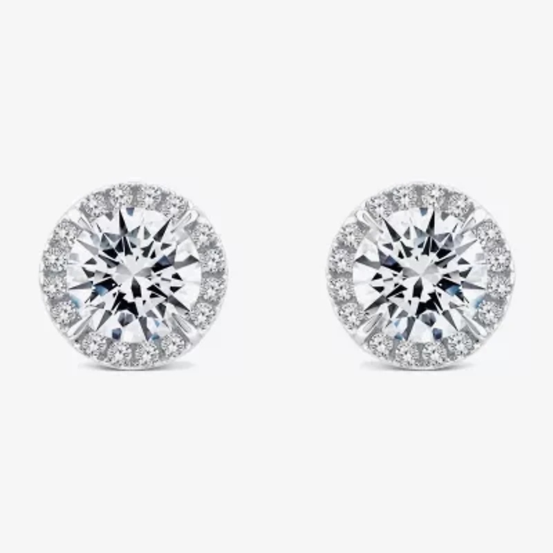 (H / Si2) 1 1/2 CT. T.W. Lab Grown White Diamond 10K Gold 7.3mm Round Stud Earrings