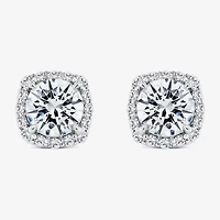 (H / Si2) 1 5/8 CT. T.W. Lab Grown White Diamond 10K Gold Cushion Stud Earrings