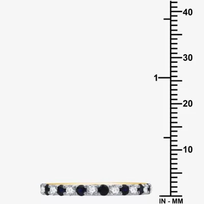 I Said Yes (H-I / I1) Womens 1/4 CT. T.W. Lab Created Blue Sapphire Sterling Silver Wedding Band