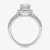 (I / I1) Womens 1 CT. T.W. Lab Grown White Diamond 10K Gold Pear Side Stone Engagement Ring