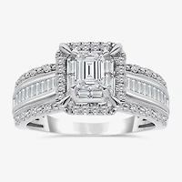 (I / I1) Womens 1 CT. T.W. Lab Grown White Diamond 10K Gold Side Stone Engagement Ring