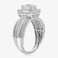 (I / I1) Womens 1 CT. T.W. Lab Grown White Diamond 10K Gold Side Stone Engagement Ring