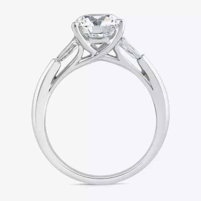 (G / Si2) Womens Lab Grown White Diamond 10K Gold Round 3-Stone Engagement Ring