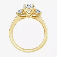 Love Lives Forever (G / Si1-Si2) Womens 2 CT. T.W. Lab Grown White Diamond 10K Gold Round Side Stone 3-Stone Engagement Ring