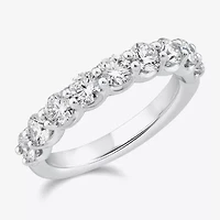 (G / Si1-Si2) Womens 5MM 1 1/2 CT. T.W. Lab Grown White Diamond 10K Gold Anniversary Wedding Band