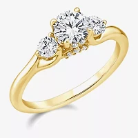 Love Lives Forever (G / Si1-Si2) Womens 1 CT. T.W. Lab Grown White Diamond 10K Gold Round 3-Stone Engagement Ring