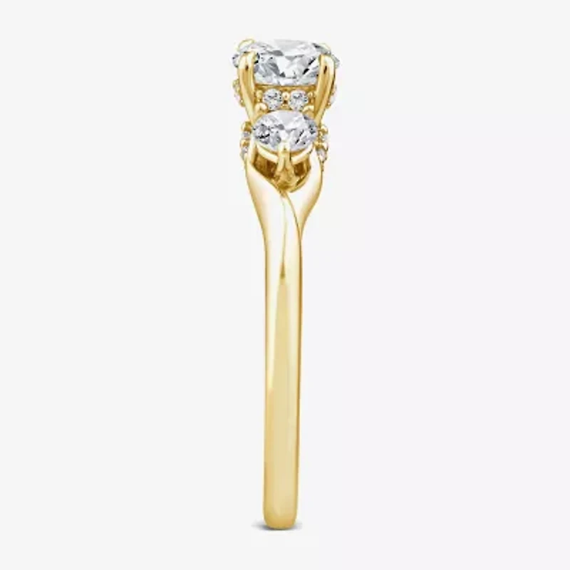 Love Lives Forever (G / Si1-Si2) Womens 1 CT. T.W. Lab Grown White Diamond 10K Gold Round 3-Stone Engagement Ring