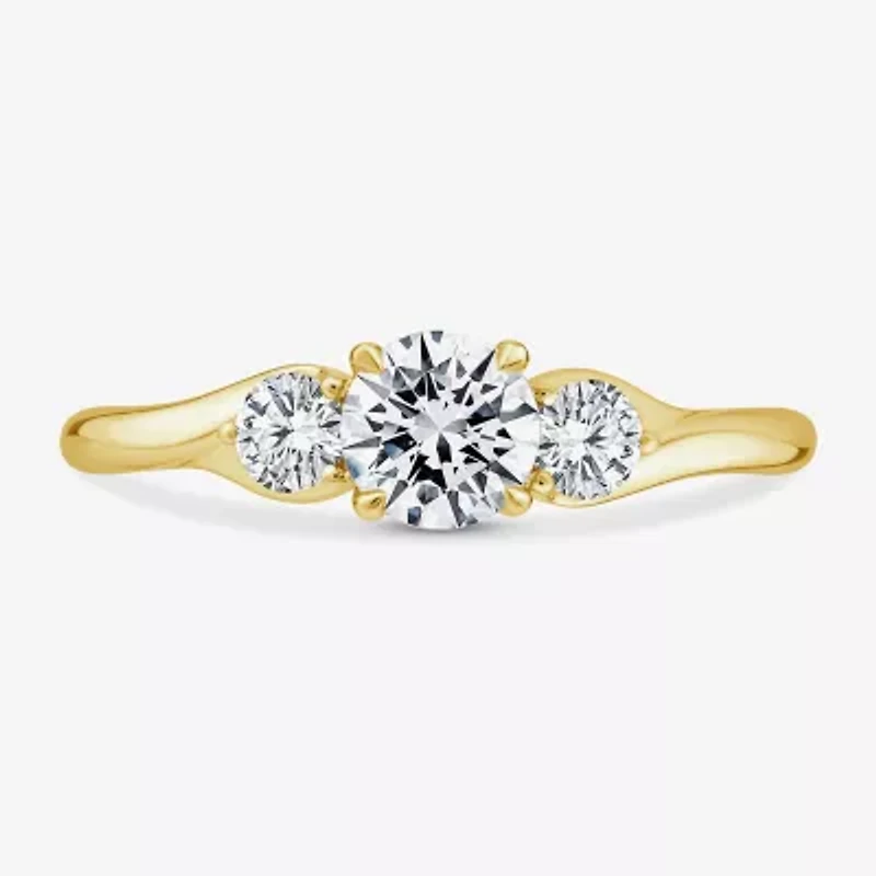 Love Lives Forever (G / Si1-Si2) Womens 1 CT. T.W. Lab Grown White Diamond 10K Gold Round 3-Stone Engagement Ring