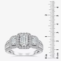Love Lives Forever (I / I1) Womens 1 CT. T.W. Lab Grown White Diamond 10K Gold Side Stone 3-Stone Engagement Ring