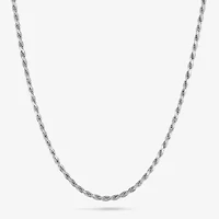 Made in Italy Unisex Adult Sterling Silver 24 Inch Rope Chain Necklace