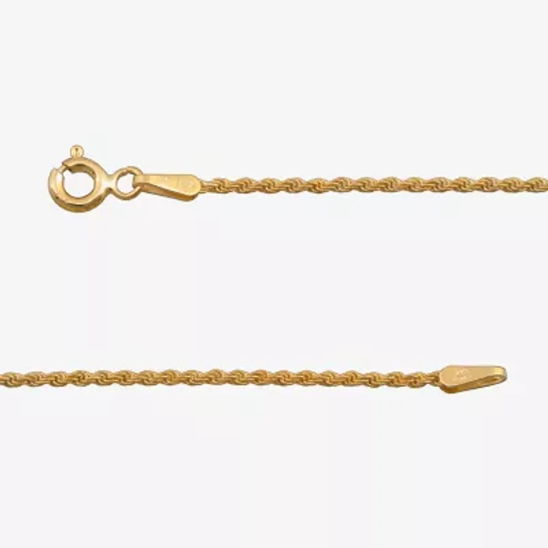 Made in Italy Mens 24K Gold Over Silver 24 Inch Rope Chain Necklace