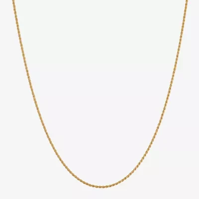 Made in Italy Mens 24K Gold Over Silver 24 Inch Rope Chain Necklace