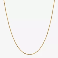 Made in Italy Mens 24K Gold Over Silver 24 Inch Rope Chain Necklace