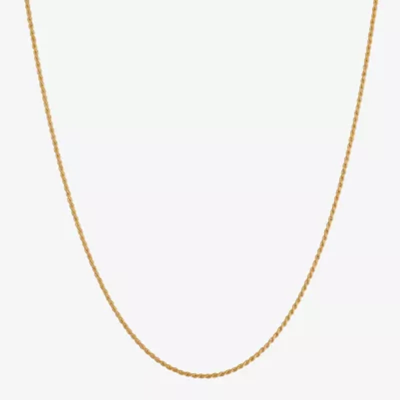 Made in Italy Womens 24K Gold Over Silver 16 Inch Rope Chain Necklace