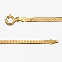 Made in Italy Womens 24K Gold Over Silver 20 Inch Herringbone Chain Necklace