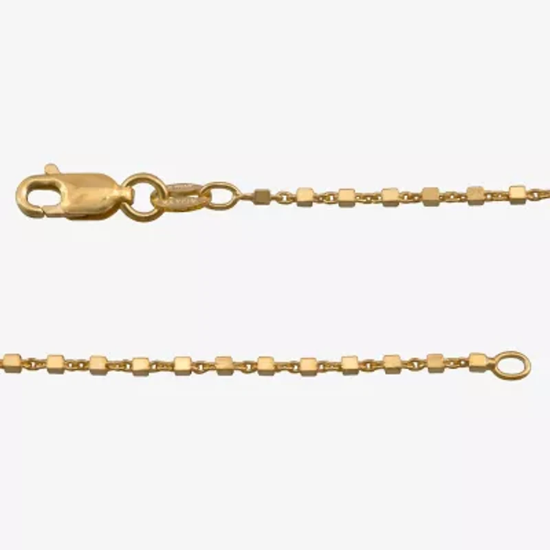 Made in Italy Womens 24K Gold Over Silver 20 Inch Link Chain Necklace
