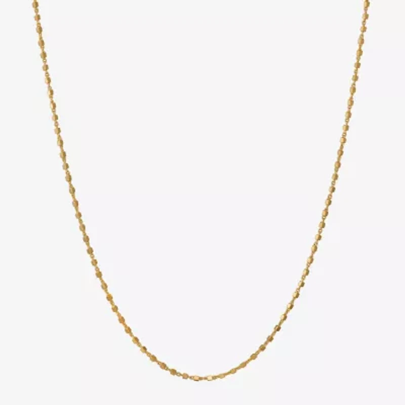 Made in Italy Womens 24K Gold Over Silver 20 Inch Link Chain Necklace