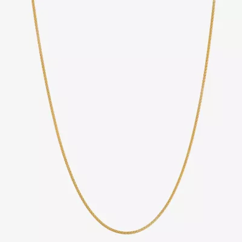Made in Italy Womens 24K Gold Over Silver 24 Inch Popcorn Chain Necklace
