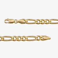 Made in Italy Mens 24K Gold Over Silver 24 Inch Figaro Chain Necklace