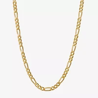 Made in Italy Mens 24K Gold Over Silver 24 Inch Figaro Chain Necklace