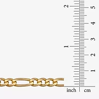 Made in Italy Mens 24K Gold Over Silver 24 Inch Figaro Chain Necklace