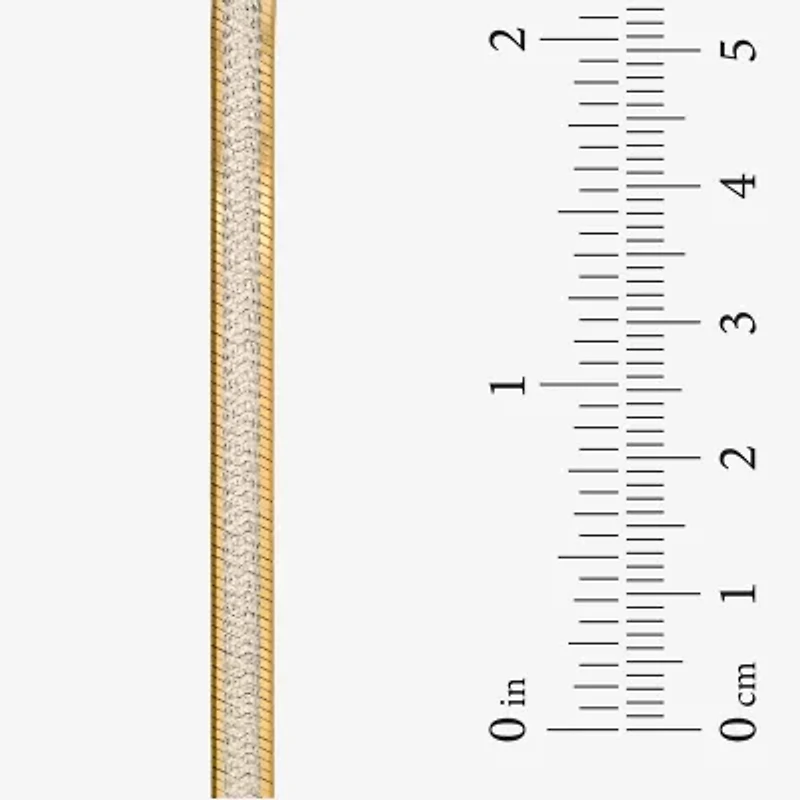 Made in Italy Womens 24K Gold Over Silver 18 Inch Herringbone Chain Necklace