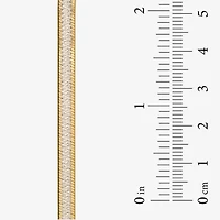 Made in Italy Womens 24K Gold Over Silver 18 Inch Herringbone Chain Necklace
