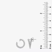 (I1/ I) Womens 1/2 CT. T.W. Lab Grown White Diamond Sterling Silver 14.7mm Circle Hoop Earrings