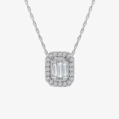 (I1/ I ) Womens 1/3 CT. T.W. Lab Grown White Diamond Sterling Silver 18 Inch Pendant Necklace