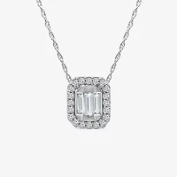 (I1/ I ) Womens 1/3 CT. T.W. Lab Grown White Diamond Sterling Silver 18 Inch Pendant Necklace