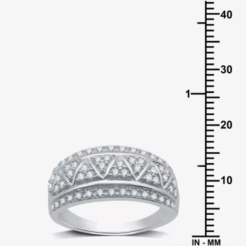 Womens /2 CT. T.W. Lab Grown White Diamond Sterling Silver Band