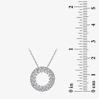 (I1/ I) Womens 1/2 CT. T.W. Lab Grown White Diamond Sterling Silver Circle 18 Inch Pendant Necklace