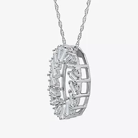 (I1/ I) Womens 1/2 CT. T.W. Lab Grown White Diamond Sterling Silver Circle 18 Inch Pendant Necklace