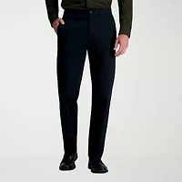 Haggar Wrinkle Free Performance Khaki Mens Comfort Waistband Straight Fit Flat Front Pant