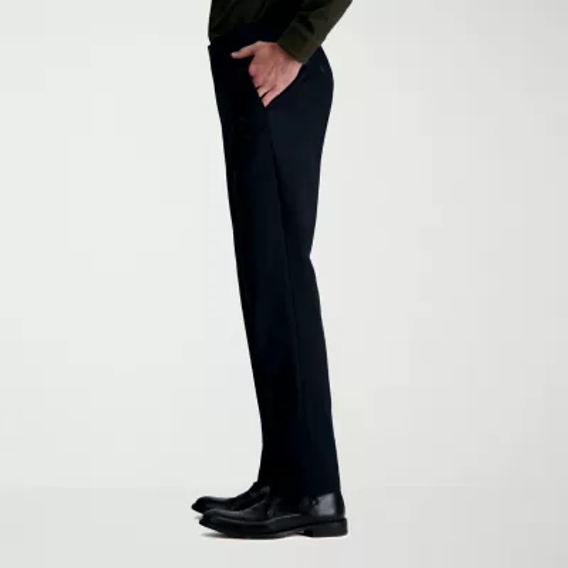 Haggar Wrinkle Free Performance Khaki Mens Comfort Waistband Straight Fit Flat Front Pant
