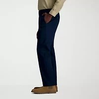 Haggar Wrinkle Free Performance Khaki Mens Comfort Waistband Straight Fit Flat Front Pant