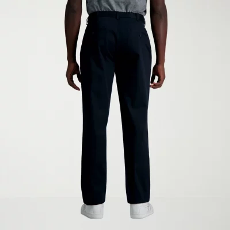 Haggar Wrinkle Free Performance Khaki Mens Classic Fit Flat Front Pant